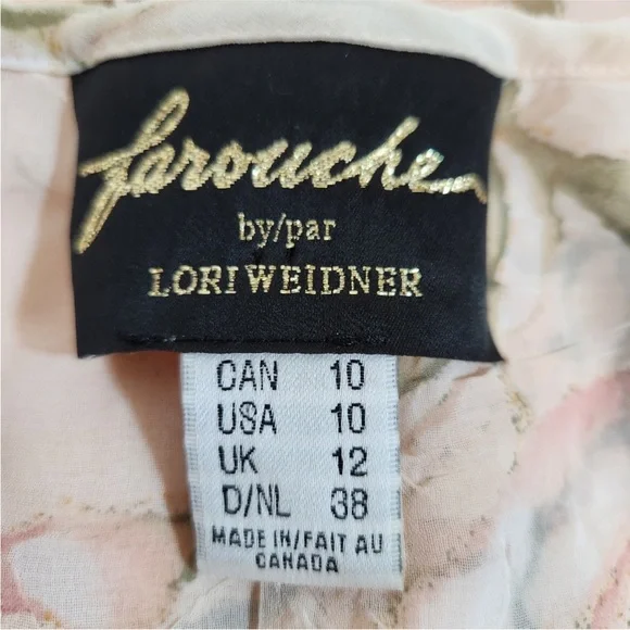 VTG Farouche by Lori Weidner Pastel Peach Floral Button-down Blouse (10) - Picture 5 of 8